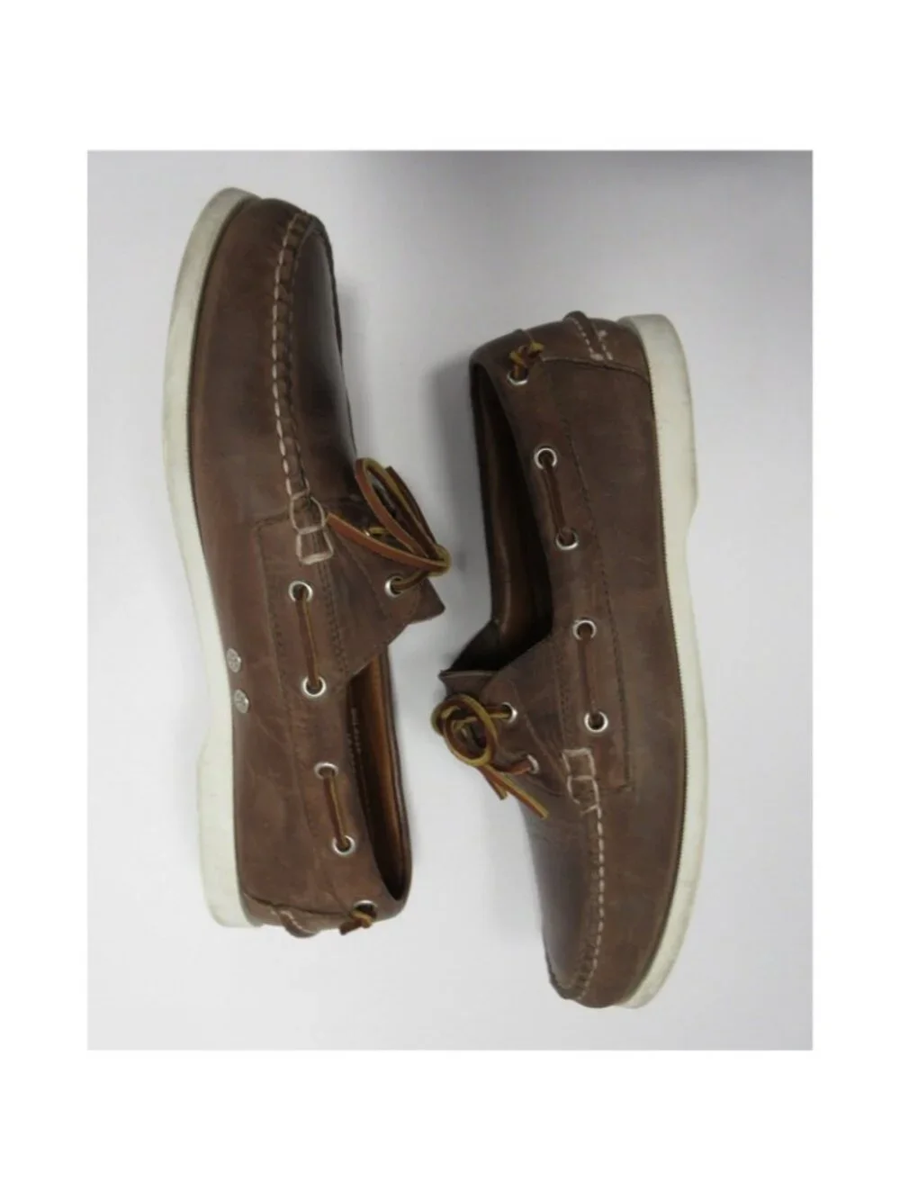 Ralph Lauren Boat Shoes 11 D Telford II Calf Leather Lace Up USA Made*